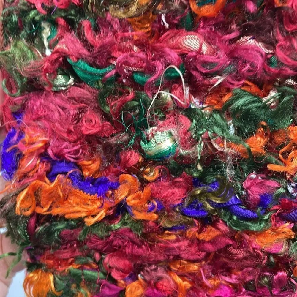 Rising Tide Boho Silk Blend Colorful rectangular scarf 5” x 72”
